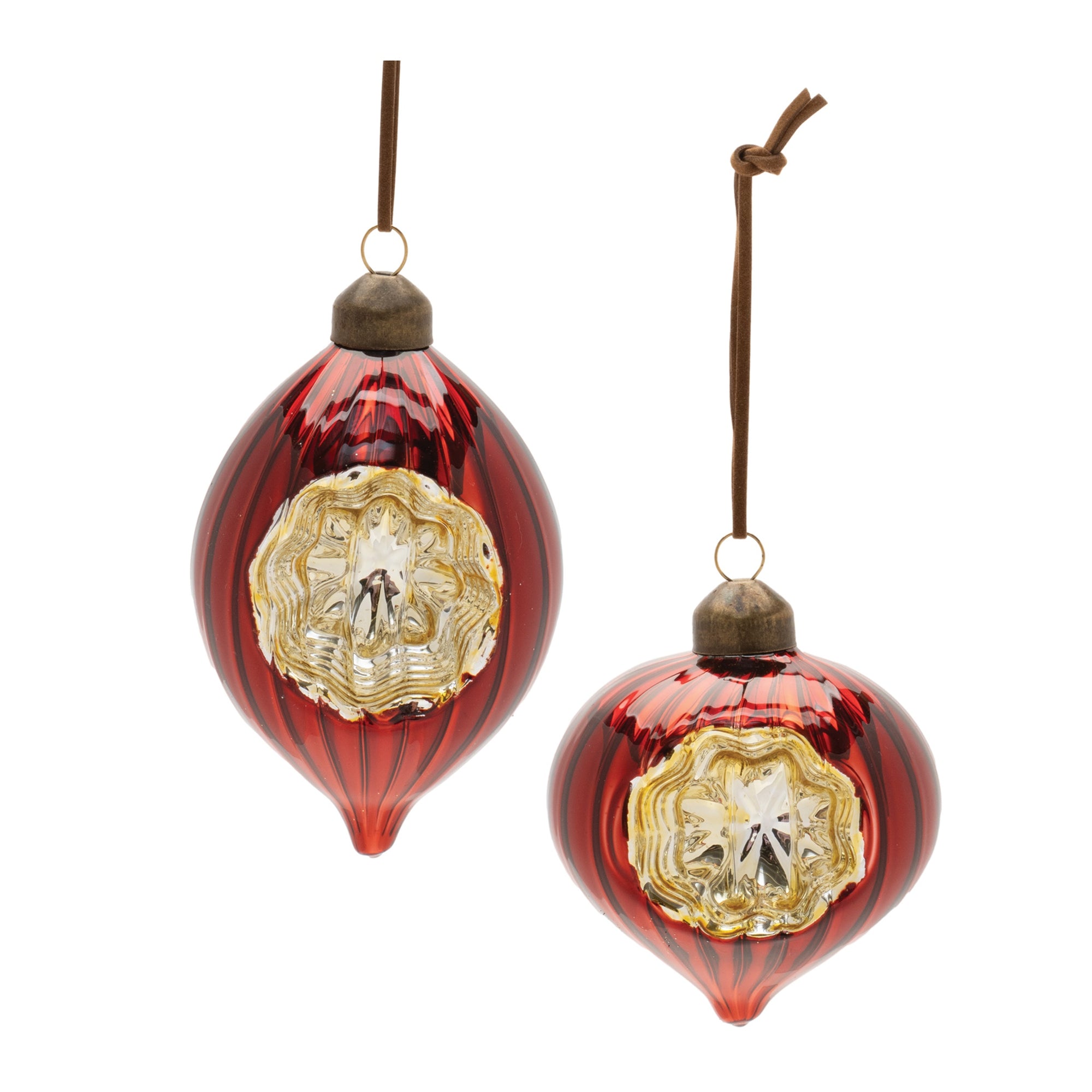 Red and Gold Reflector Ornaments