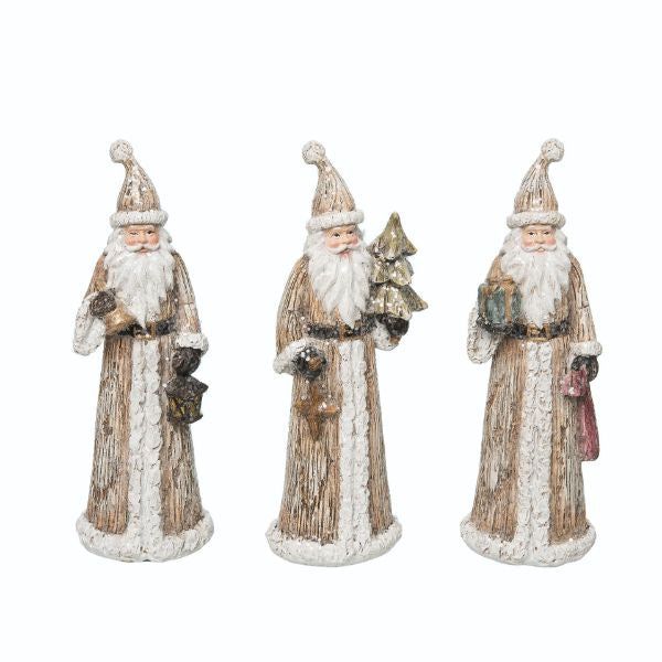 Gold Dusted Santa Figurines