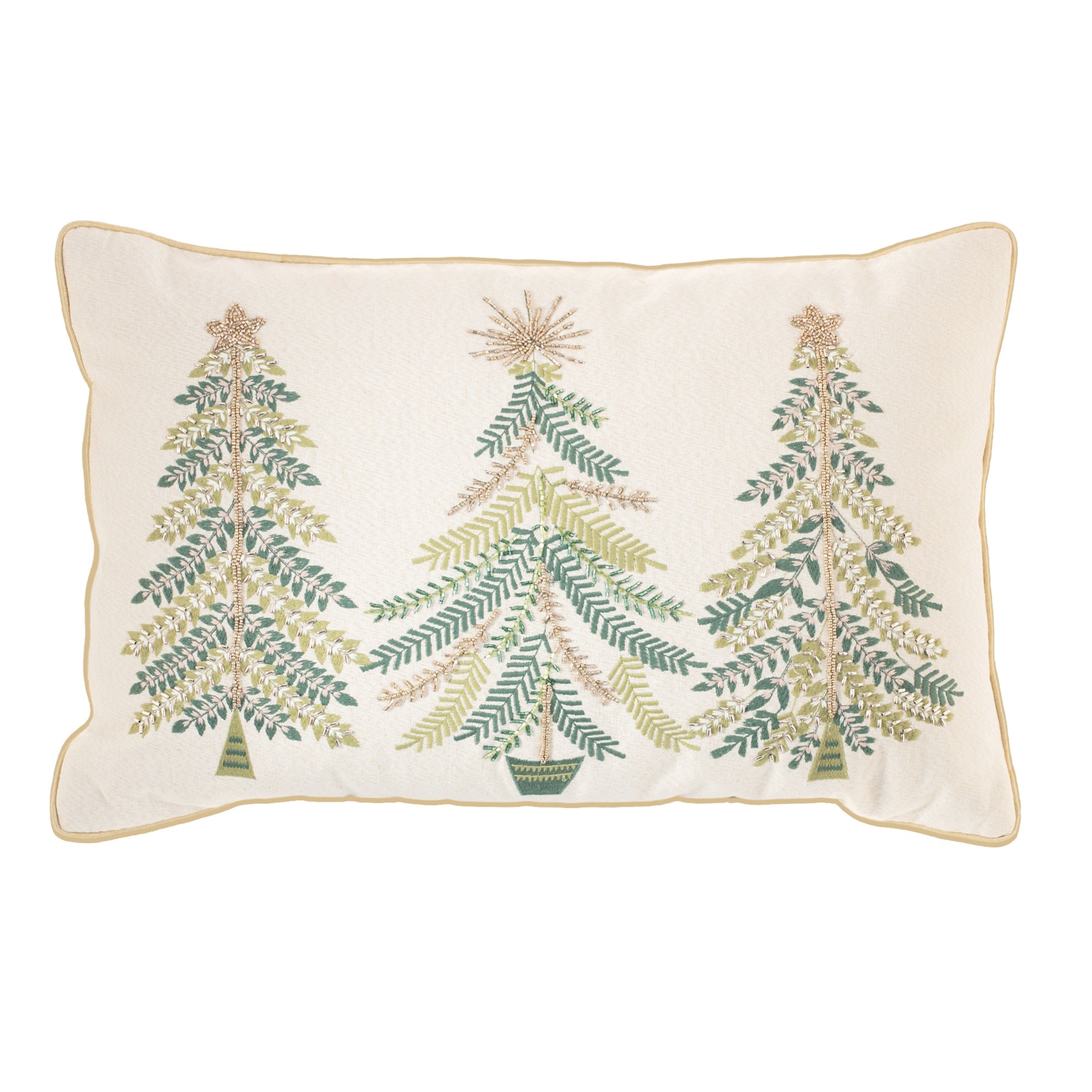 Beaded Christmas Tree Pillow