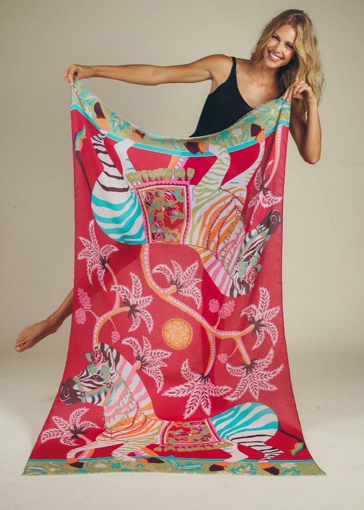 Printed Zebra Carnival Scarf