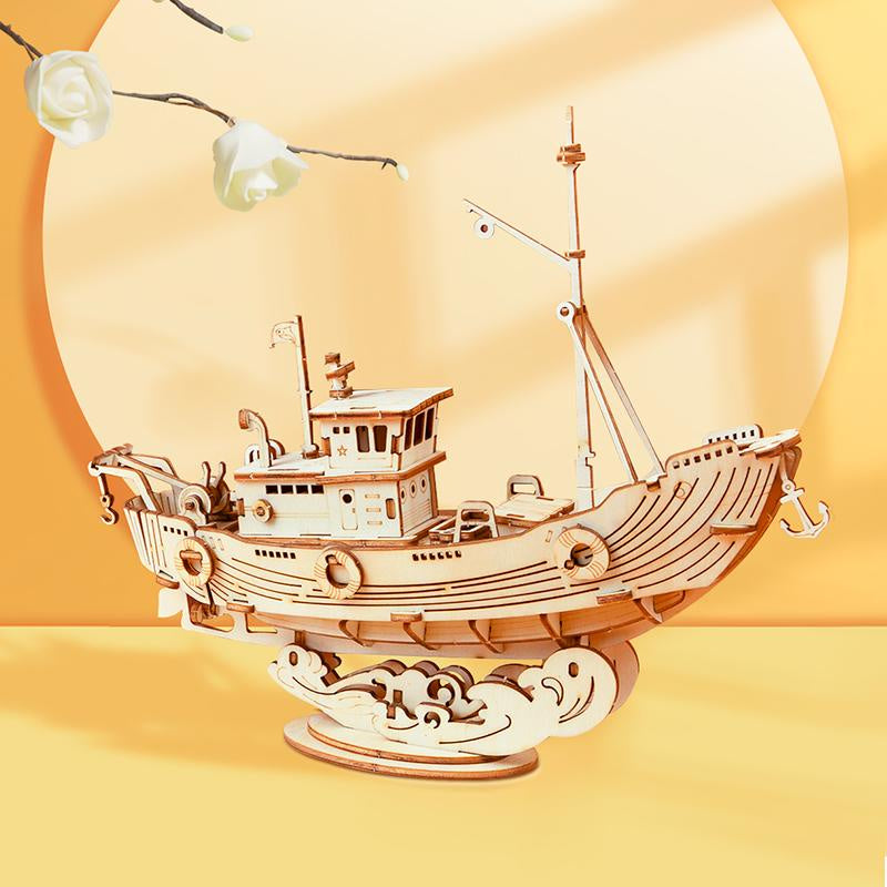 Fishing Ship Wooden Puzzle