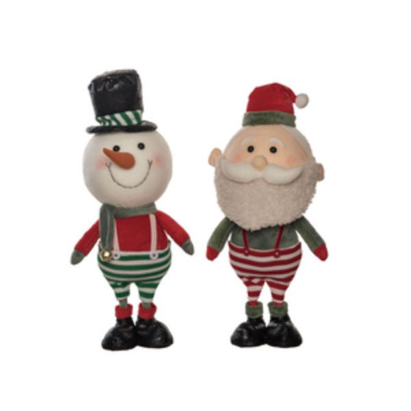 Plush Whimsy Santa and Snowman