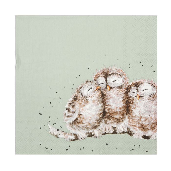 Wrendale Luncheon Napkins - Owl Together