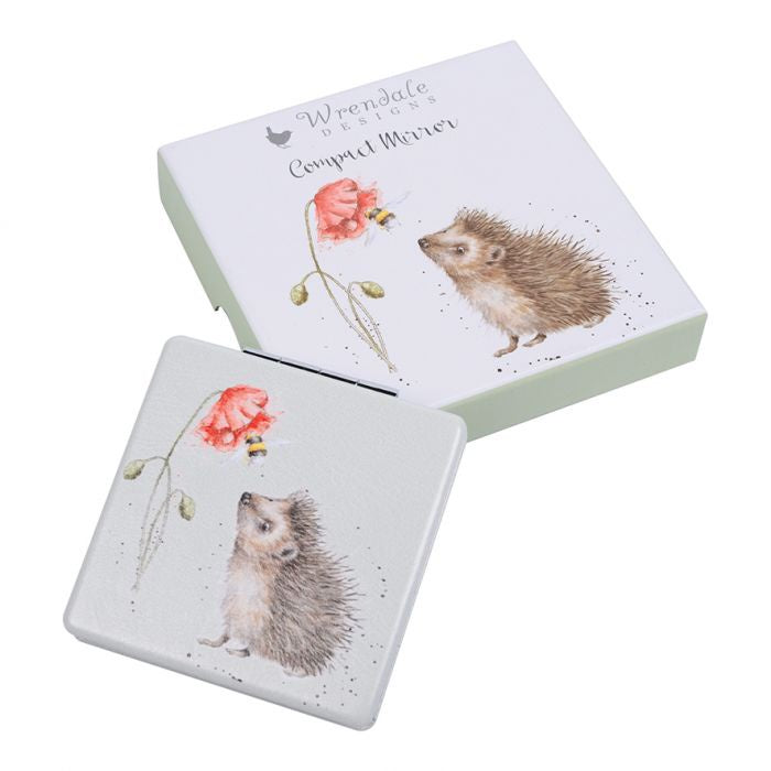 Wrendale Compact Mirror - 'Busy as a Bee' Hedgehog